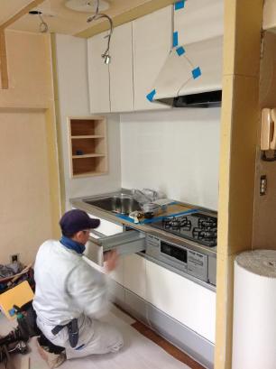 東京都 北区 キッチンリフォーム 施工中